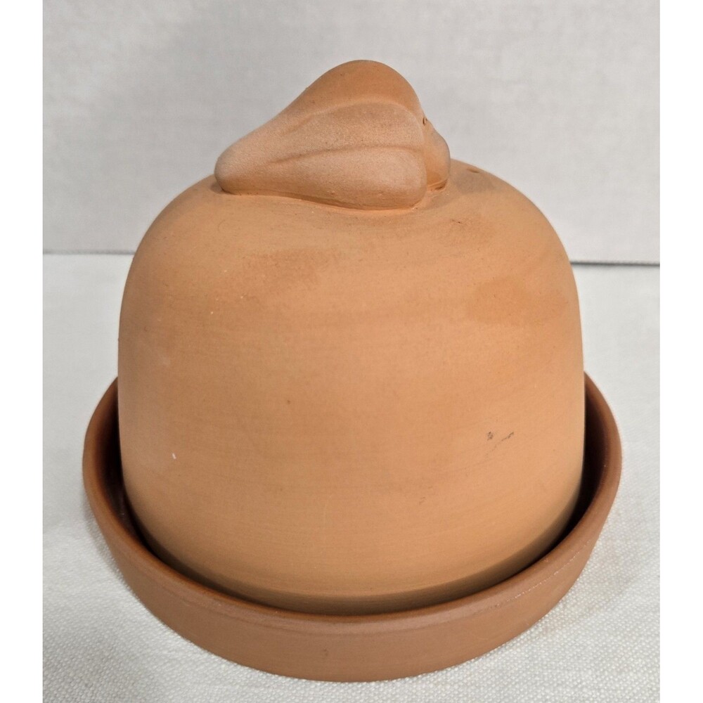 Terracotta Garlic Keeper w Lid Clay Storage Pot 4" Tall x 4" Diameter 🧄 Roaster